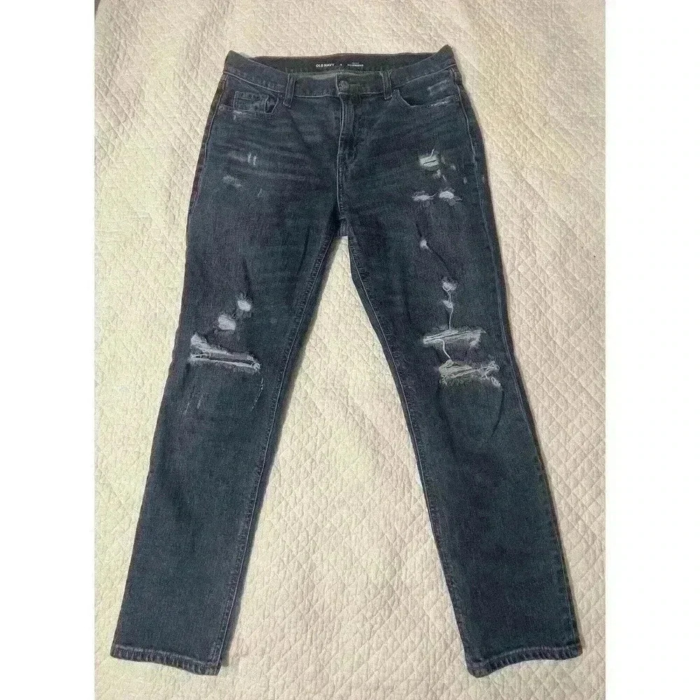 Old Navy Blue Boyfriend Straight Crop Jeans Womens Size 4 J25